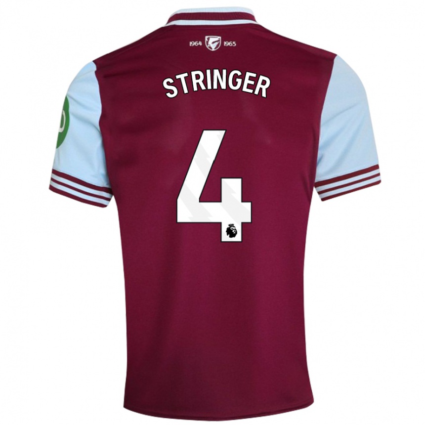 Homme Football Maillot Abbey Leigh Stringer #4 Rouge Foncé Tenues Domicile 2024/25