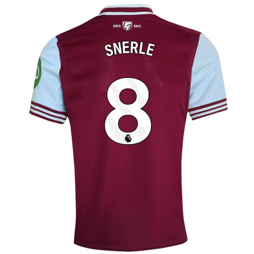 Homme Football Maillot Emma Snerle #8 Rouge Foncé Tenues Domicile 2024/25