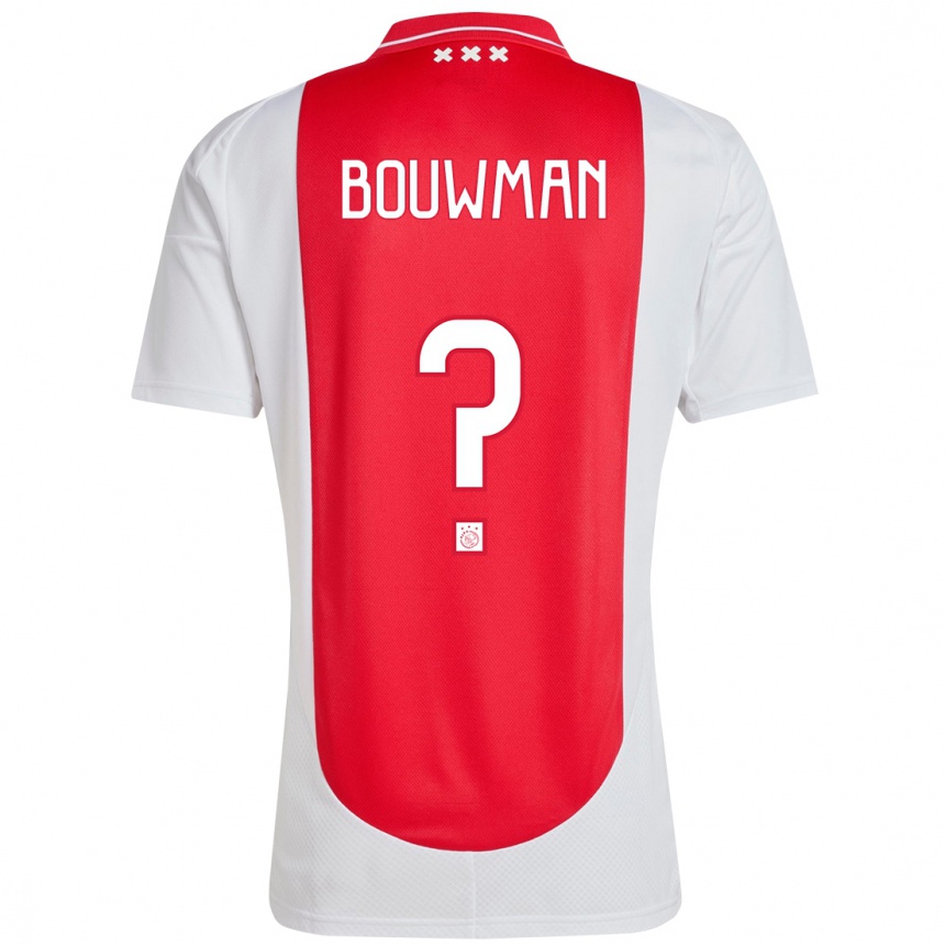 Homme Football Maillot Aaron Bouwman #0 Rouge Blanc Tenues Domicile 2024/25