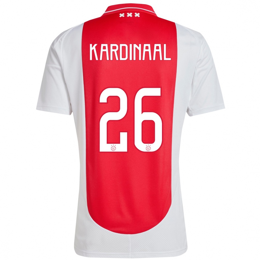 Homme Football Maillot Isa Kardinaal #26 Rouge Blanc Tenues Domicile 2024/25