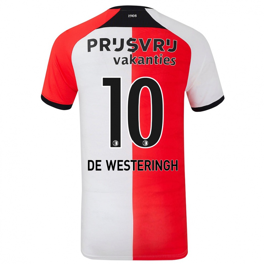 Homme Football Maillot Kirsten Van De Westeringh #10 Rouge Blanc Tenues Domicile 2024/25