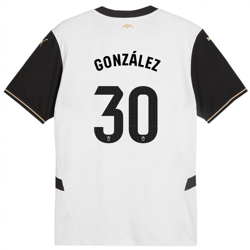 Homme Football Maillot Hugo González #30 Blanc Noir Tenues Domicile 2024/25