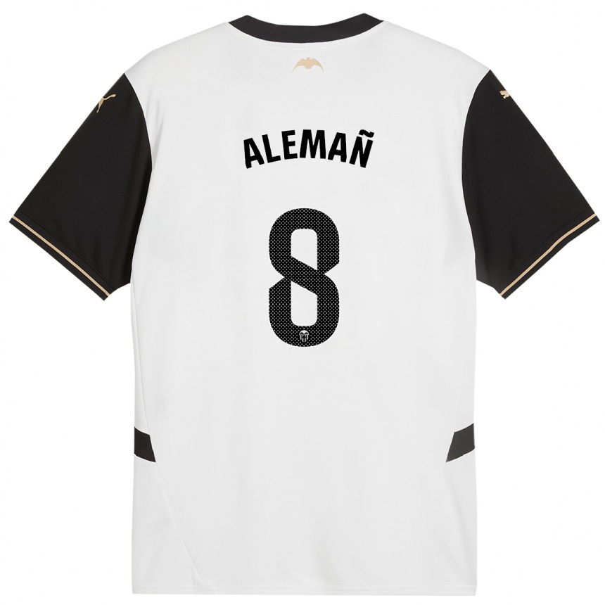 Homme Football Maillot Pedro Alemañ #8 Blanc Noir Tenues Domicile 2024/25