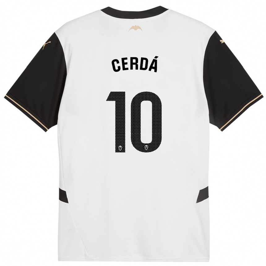 Homme Football Maillot Alex Cerdá #10 Blanc Noir Tenues Domicile 2024/25