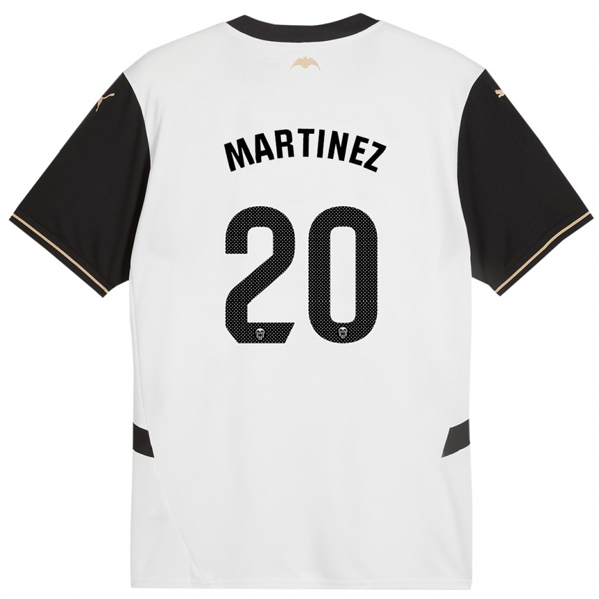 Homme Football Maillot Asun Martínez #20 Blanc Noir Tenues Domicile 2024/25