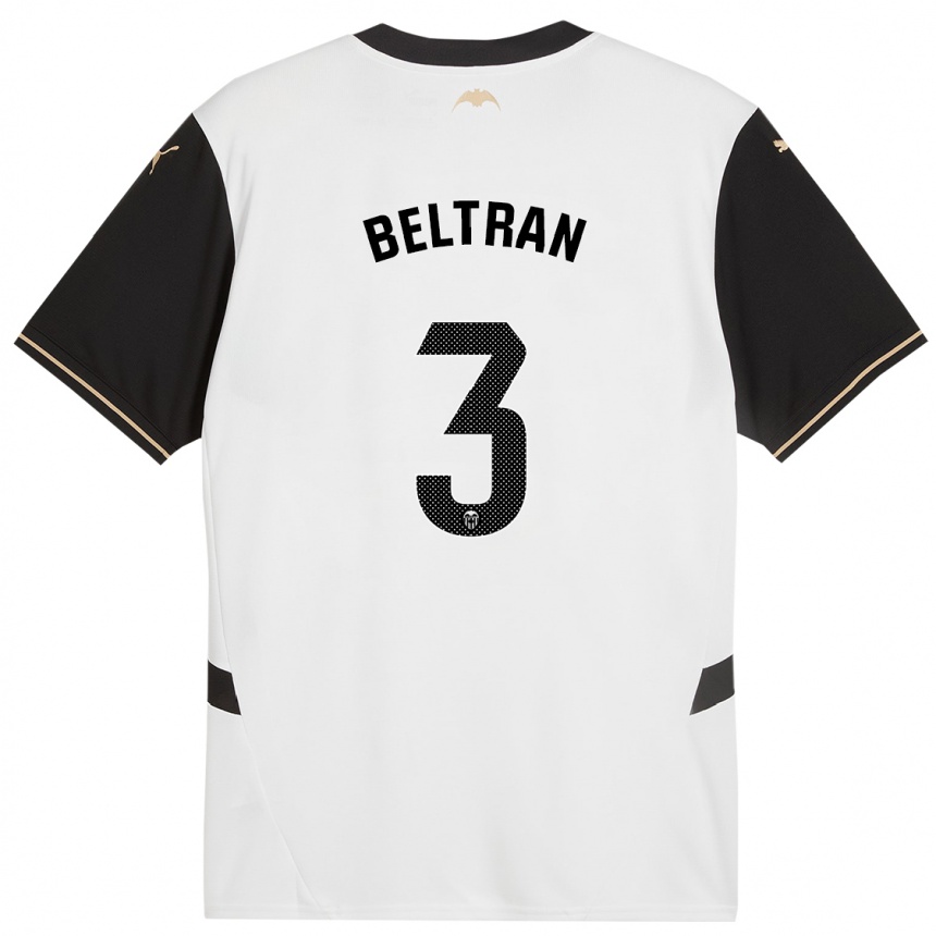 Homme Football Maillot Bea Beltran #3 Blanc Noir Tenues Domicile 2024/25