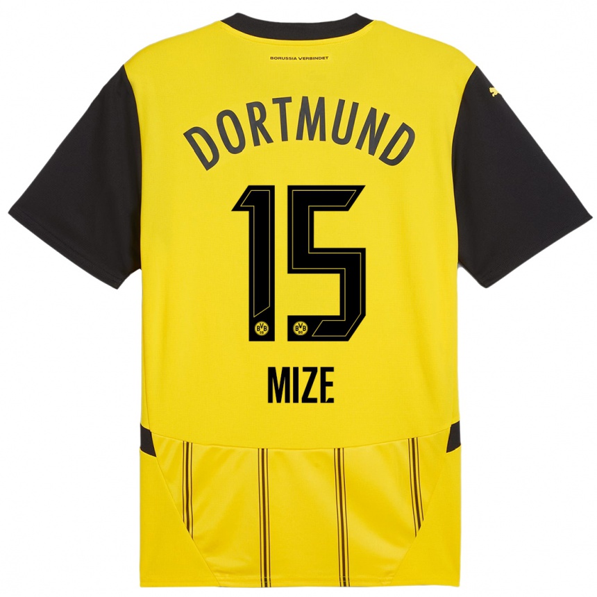 Homme Football Maillot Jack Mize #15 Jaune Noir Tenues Domicile 2024/25