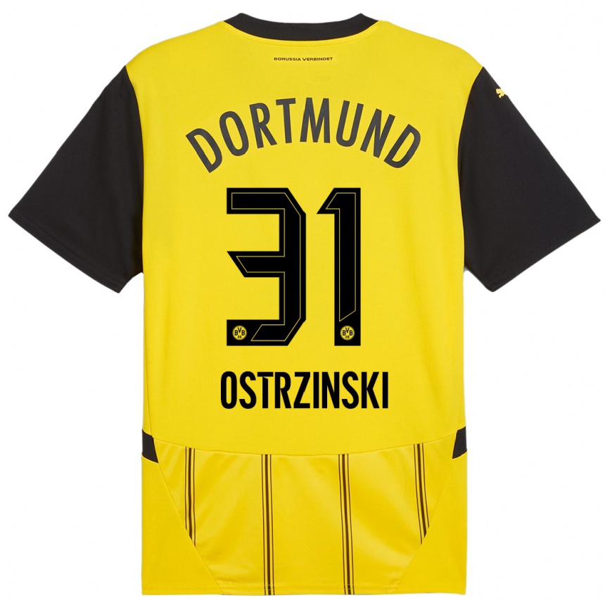 Homme Football Maillot Silas Ostrzinski #31 Jaune Noir Tenues Domicile 2024/25