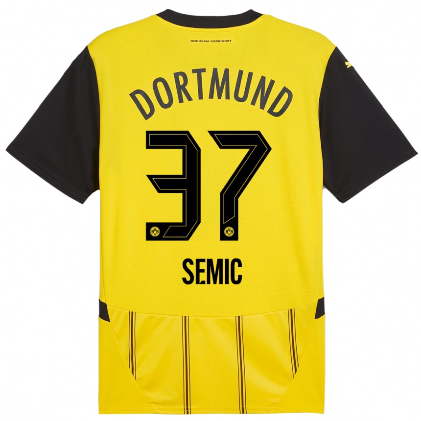 Homme Football Maillot Lion Semic #37 Jaune Noir Tenues Domicile 2024/25