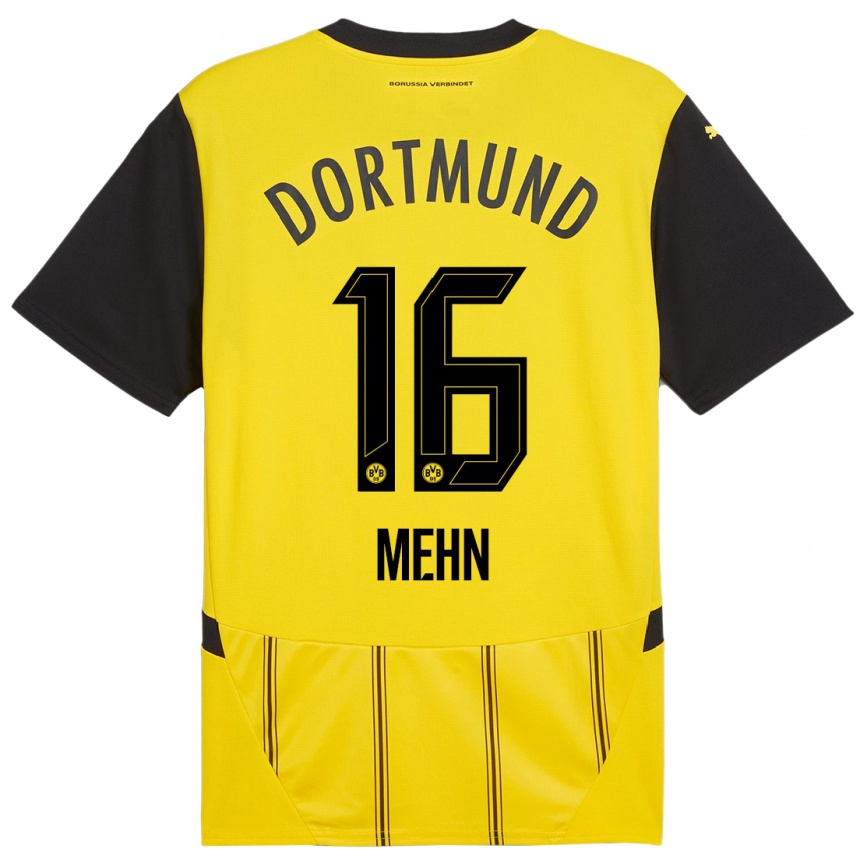 Homme Football Maillot Phil Josef Mehn #16 Jaune Noir Tenues Domicile 2024/25