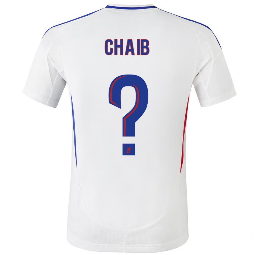 Homme Football Maillot Yacine Chaib #0 Blanc Bleu Tenues Domicile 2024/25