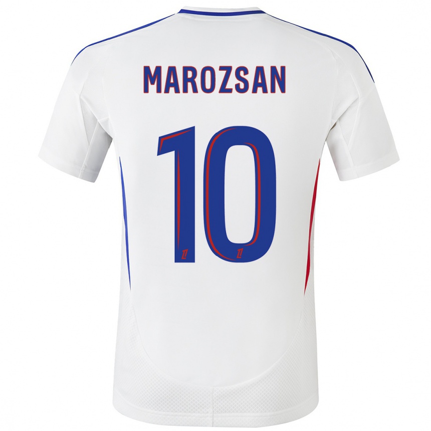 Homme Football Maillot Dzsenifer Marozsan #10 Blanc Bleu Tenues Domicile 2024/25