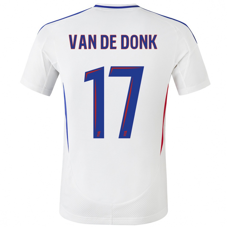 Homme Football Maillot Danielle Van De Donk #17 Blanc Bleu Tenues Domicile 2024/25