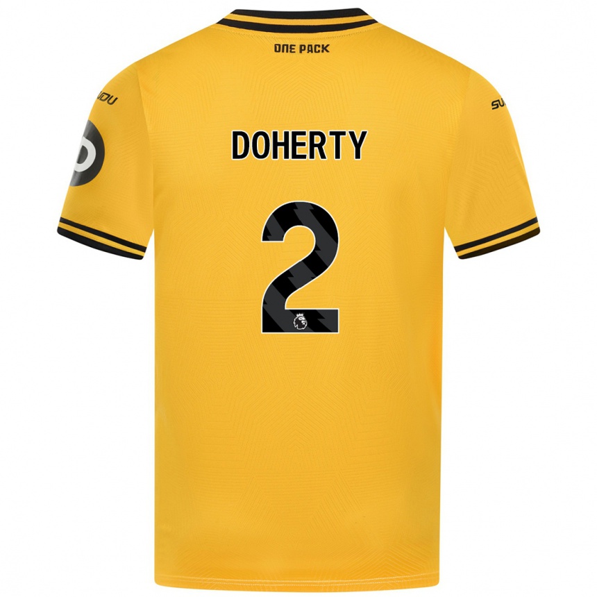 Homme Football Maillot Matt Doherty #2 Jaune Tenues Domicile 2024/25