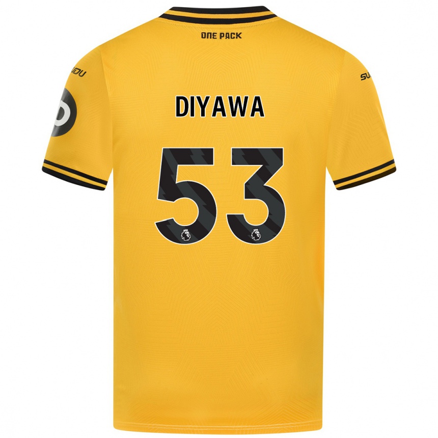 Homme Football Maillot Aaron Keto Diyawa #53 Jaune Tenues Domicile 2024/25