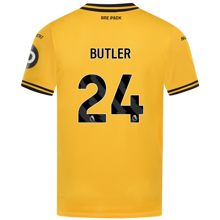 Homme Football Maillot Elli Butler #24 Jaune Tenues Domicile 2024/25