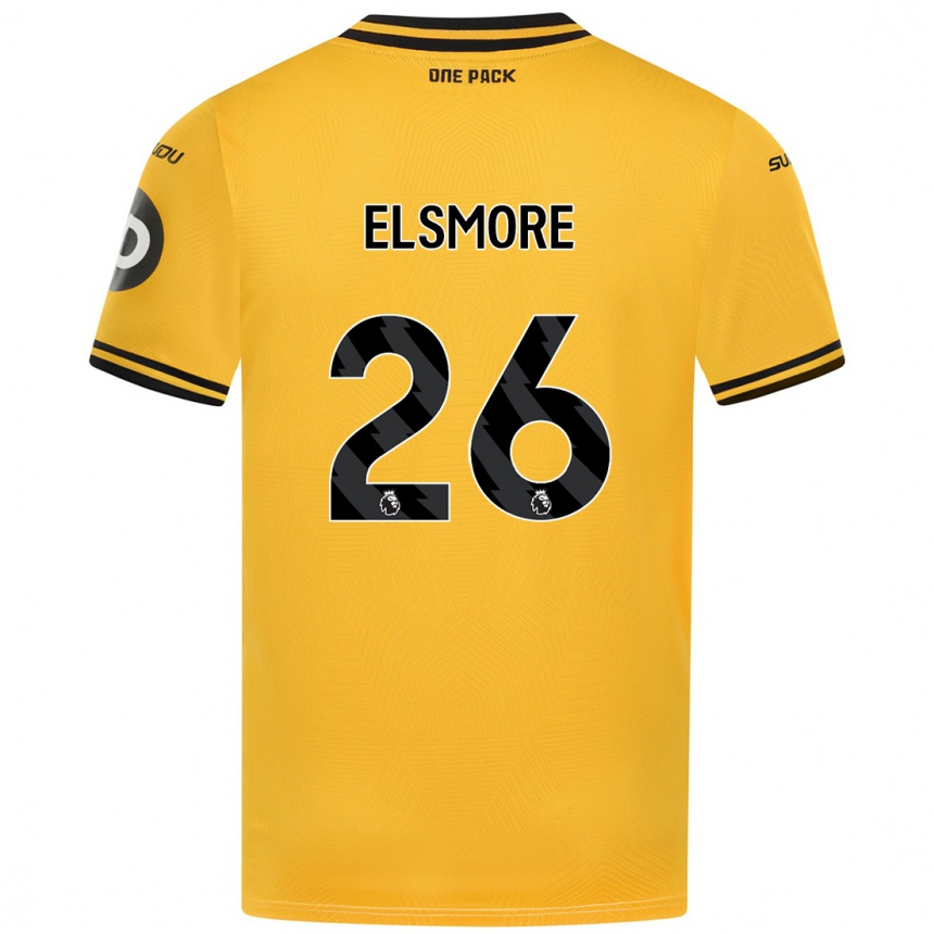 Homme Football Maillot Ria Elsmore #26 Jaune Tenues Domicile 2024/25