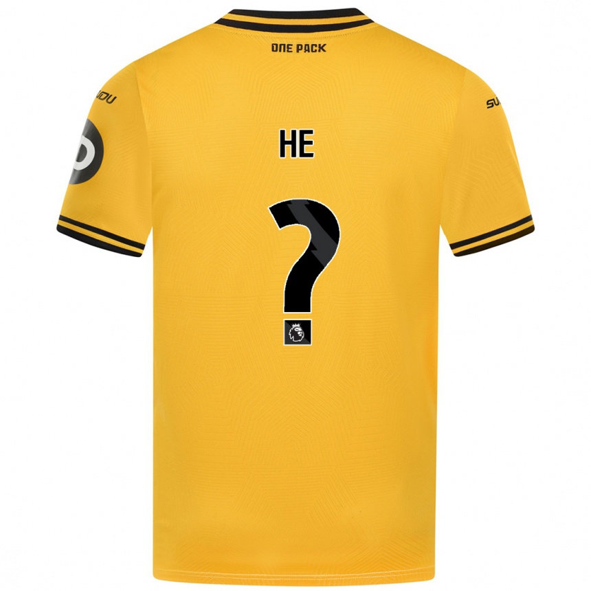 Homme Football Maillot Dongda He #0 Jaune Tenues Domicile 2024/25