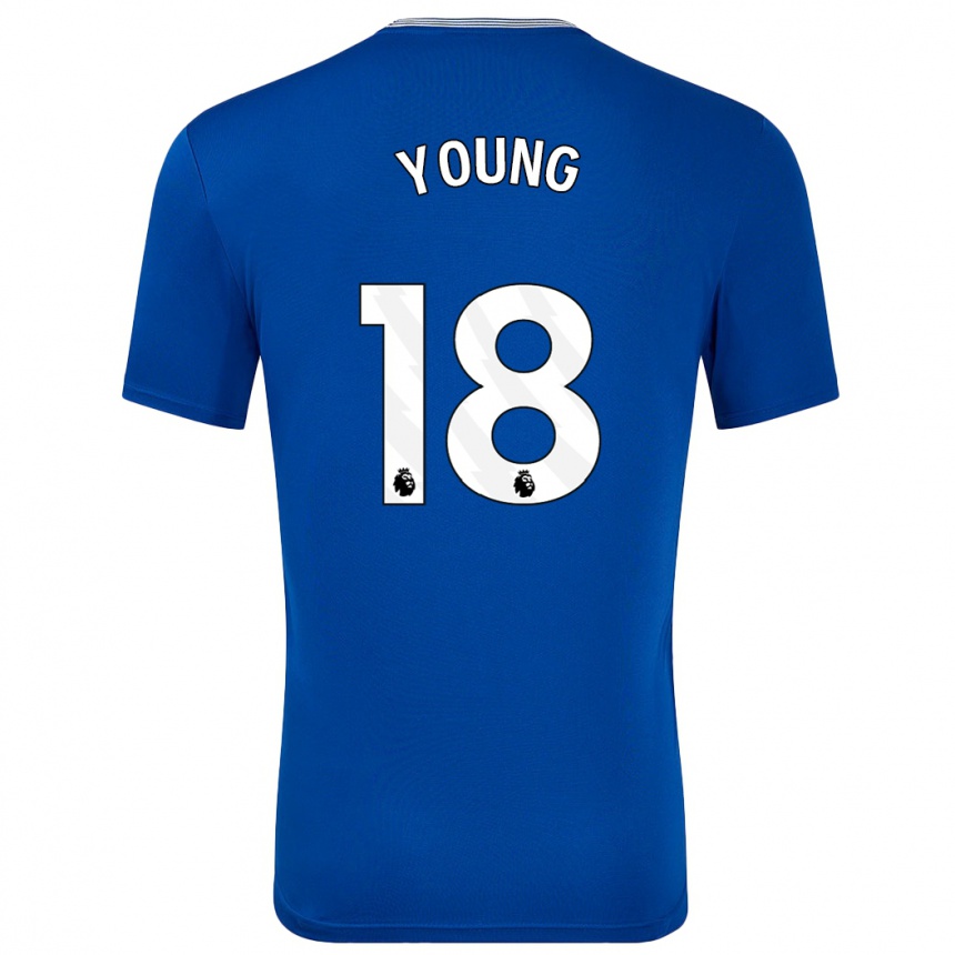 Homme Football Maillot Ashley Young #18 Bleu Avec Tenues Domicile 2024/25