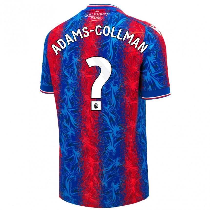 Homme Football Maillot Kai-Reece Adams-Collman #0 Rayures Rouges Et Bleues Tenues Domicile 2024/25