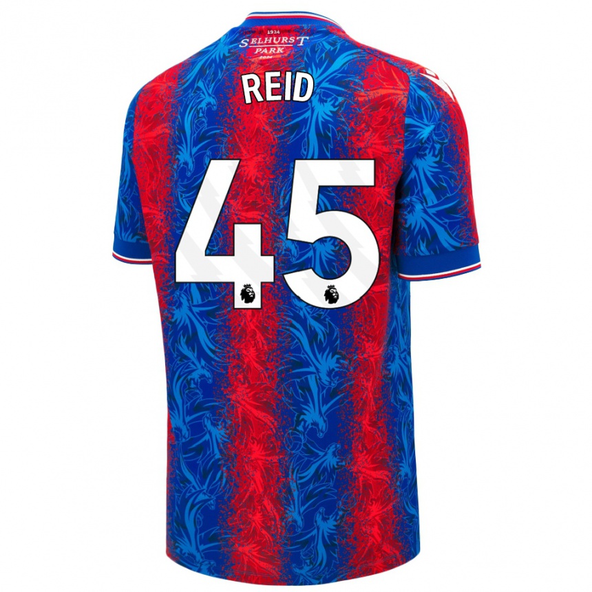 Homme Football Maillot Dylan Reid #45 Rayures Rouges Et Bleues Tenues Domicile 2024/25