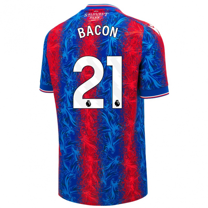 Homme Football Maillot Skye Bacon #21 Rayures Rouges Et Bleues Tenues Domicile 2024/25