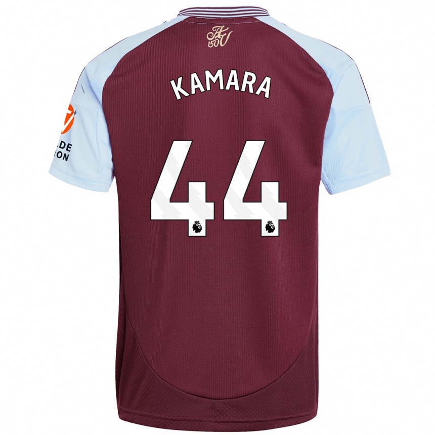 Homme Football Maillot Boubacar Kamara #44 Bordeaux Bleu Ciel Tenues Domicile 2024/25