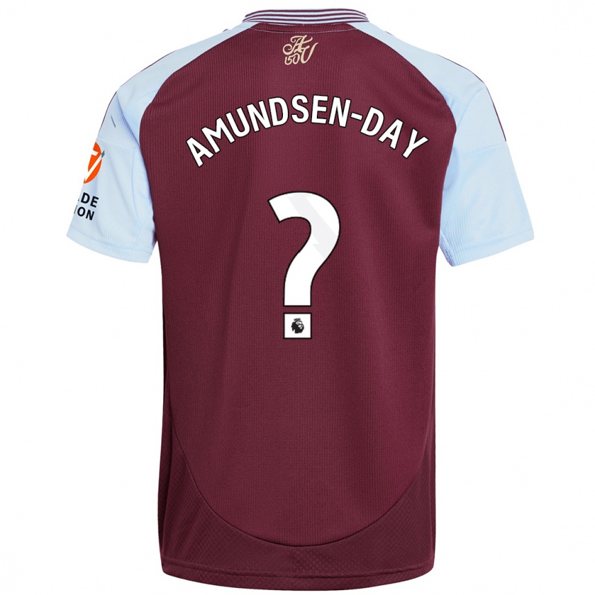 Homme Football Maillot Ethan Amundsen-Day #0 Bordeaux Bleu Ciel Tenues Domicile 2024/25