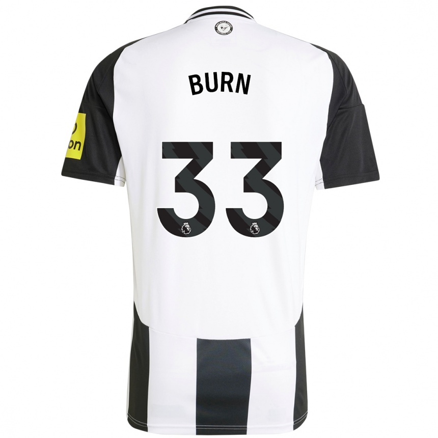 Homme Football Maillot Dan Burn #33 Blanc Noir Tenues Domicile 2024/25