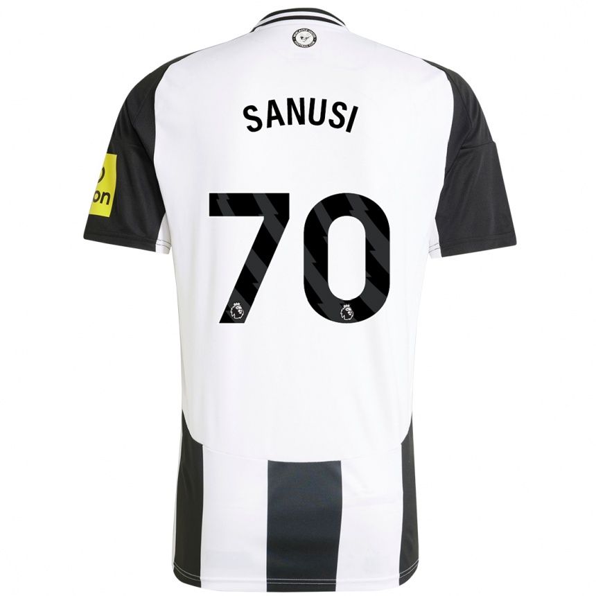 Homme Football Maillot Trevan Sanusi #70 Blanc Noir Tenues Domicile 2024/25