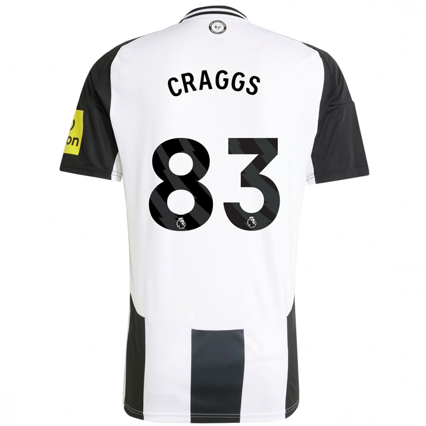 Homme Football Maillot Luke Craggs #83 Blanc Noir Tenues Domicile 2024/25