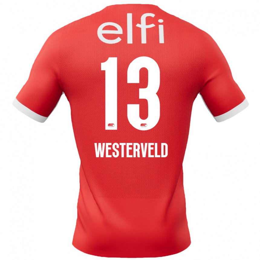 Homme Football Maillot Sem Westerveld #13 Rouge Blanc Tenues Domicile 2024/25