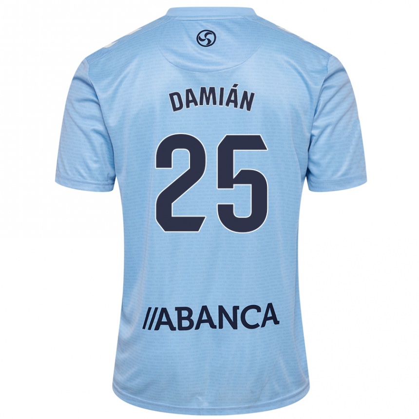 Homme Football Maillot Damián Rodríguez #25 Bleu Ciel Tenues Domicile 2024/25