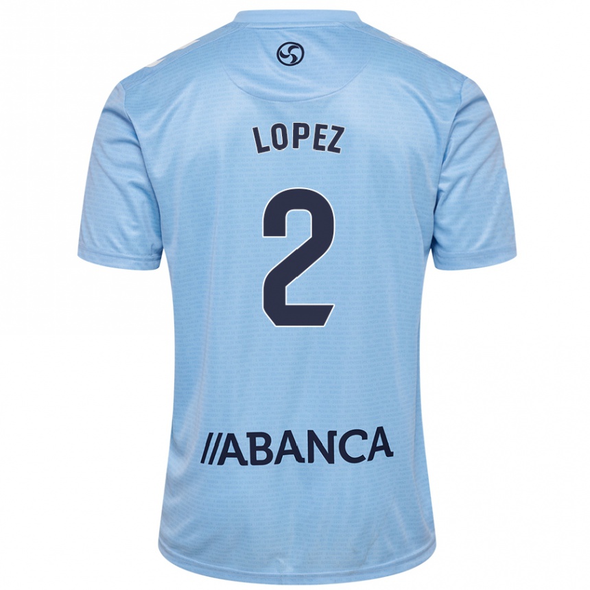 Homme Football Maillot Iván López #2 Bleu Ciel Tenues Domicile 2024/25