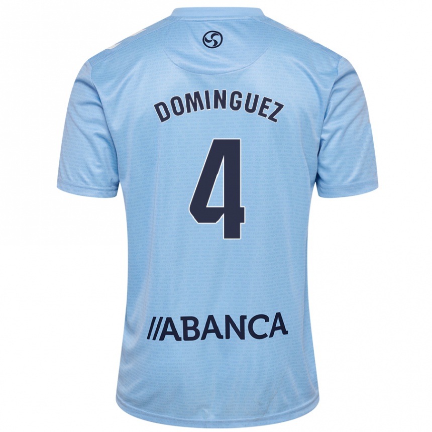 Homme Football Maillot Javi Domínguez #4 Bleu Ciel Tenues Domicile 2024/25