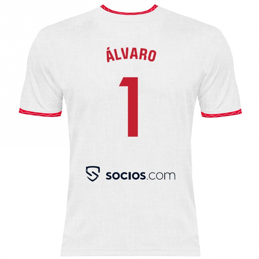 Homme Football Maillot Álvaro Fernández #1 Blanc Rouge Tenues Domicile 2024/25