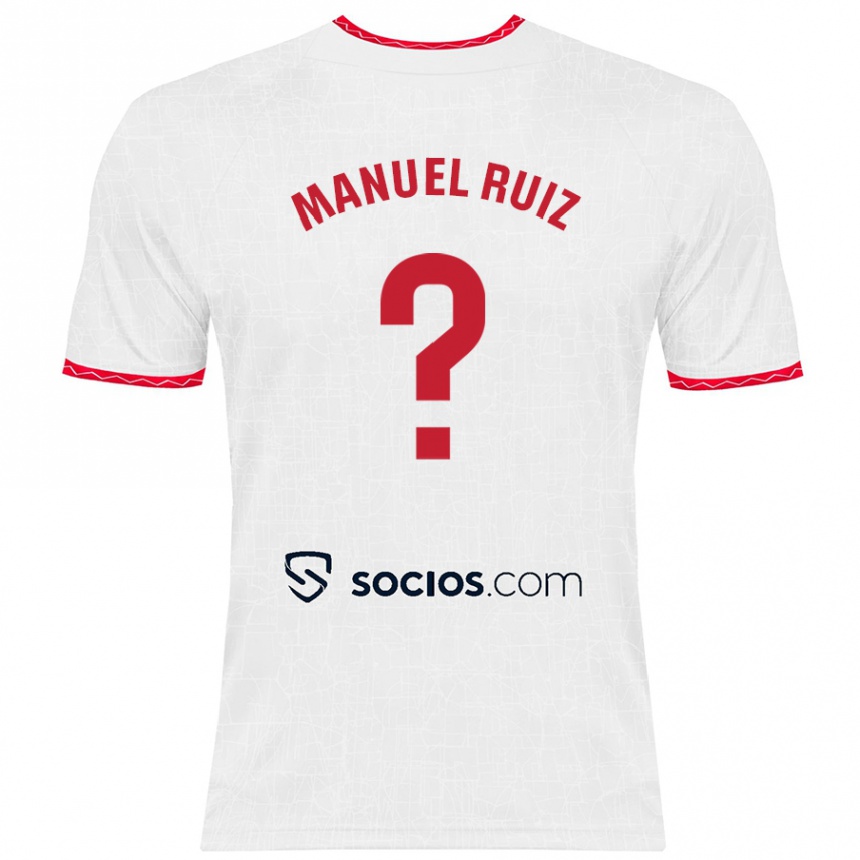 Homme Football Maillot José Manuel Ruiz #0 Blanc Rouge Tenues Domicile 2024/25