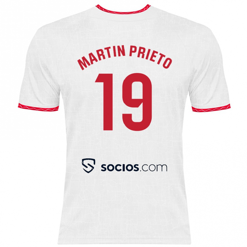 Homme Football Maillot Cristina Martín-Prieto Gutiérrez #19 Blanc Rouge Tenues Domicile 2024/25