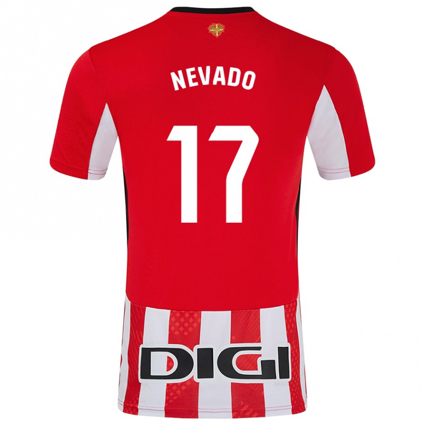 Homme Football Maillot Nerea Nevado Gómez #17 Rouge Blanc Tenues Domicile 2024/25