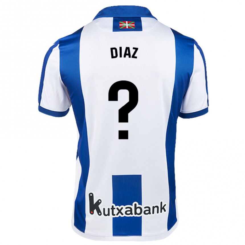 Homme Football Maillot Dani Díaz #0 Blanc Bleu Tenues Domicile 2024/25