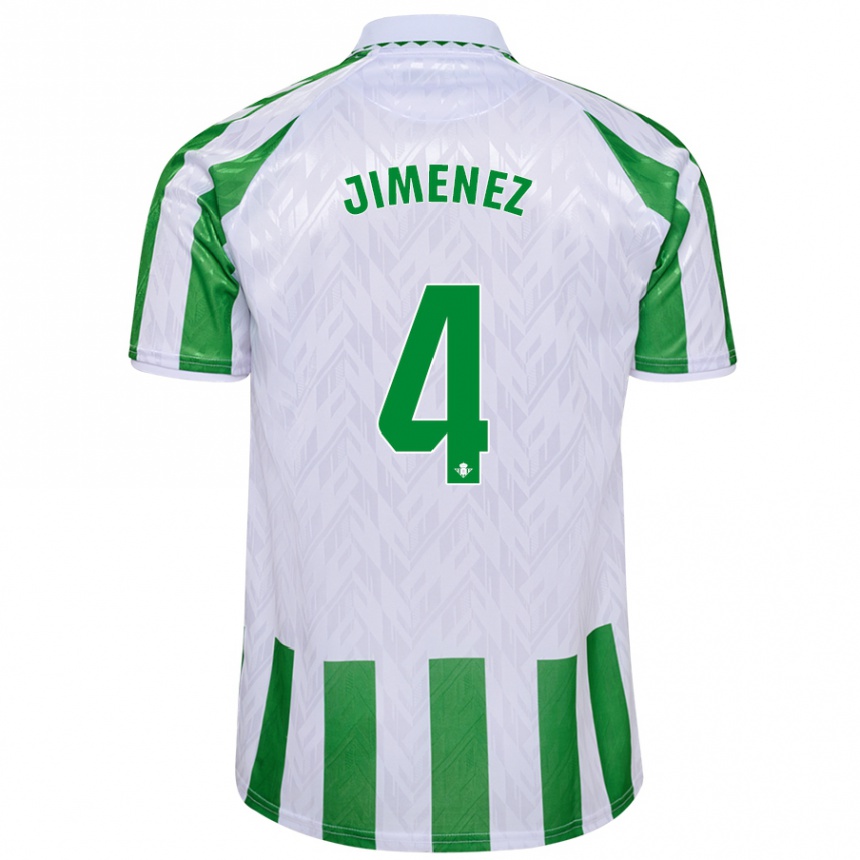 Homme Football Maillot María Jiménez Gutiérrez #4 Rayures Vertes Et Blanches Tenues Domicile 2024/25