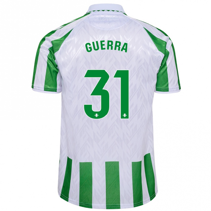 Homme Football Maillot Ana Guerra Morcillo #31 Rayures Vertes Et Blanches Tenues Domicile 2024/25