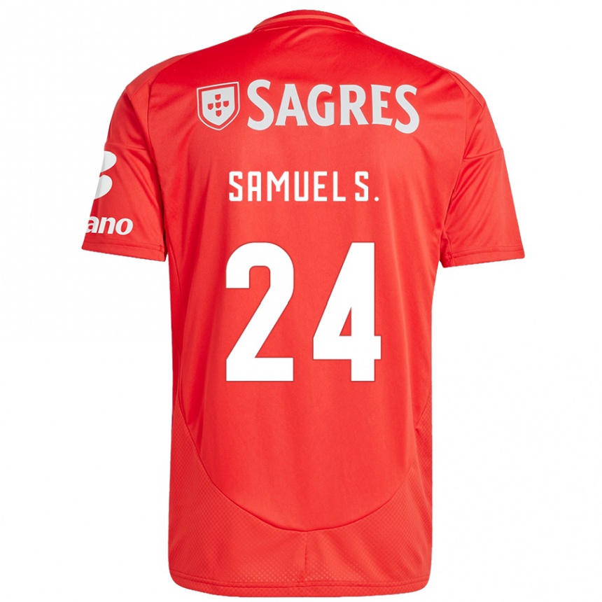 Homme Football Maillot Samuel Soares #24 Rouge Blanc Tenues Domicile 2024/25