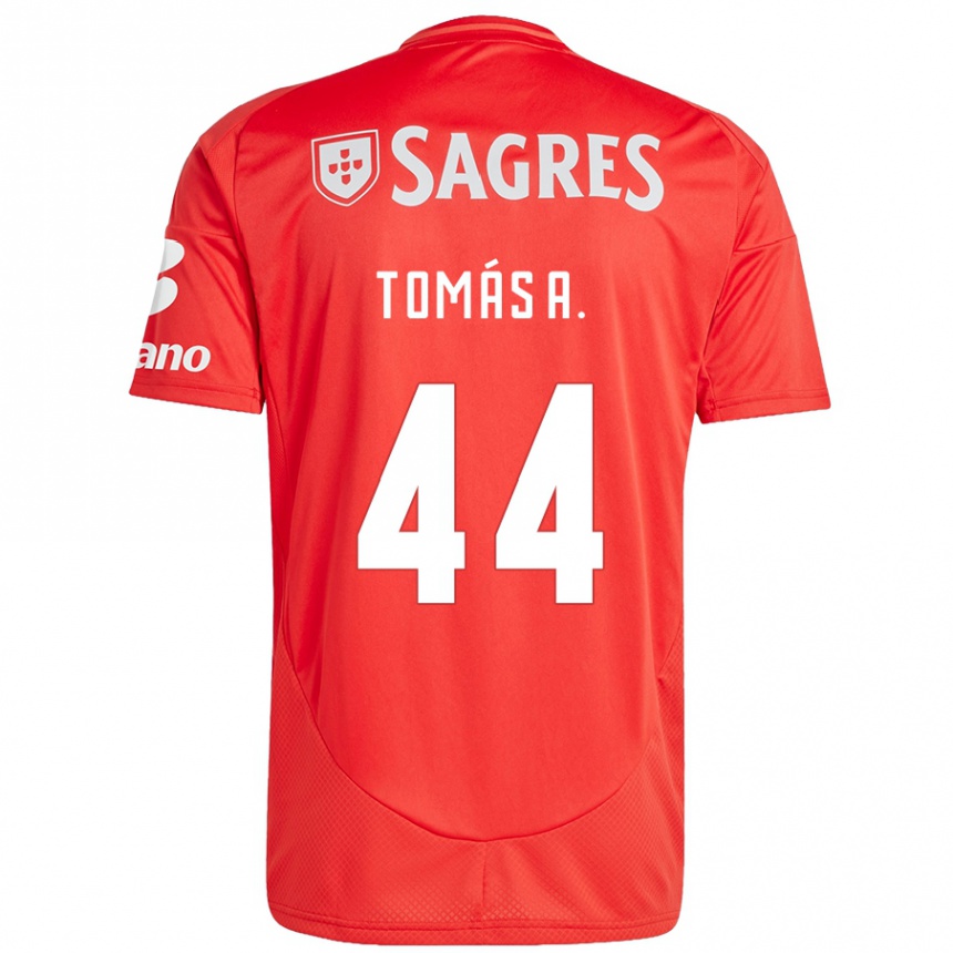 Homme Football Maillot Tomás Araújo #44 Rouge Blanc Tenues Domicile 2024/25