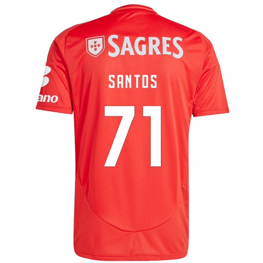 Homme Football Maillot Leandro Santos #71 Rouge Blanc Tenues Domicile 2024/25