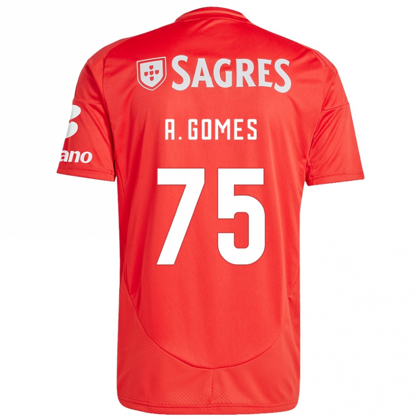 Homme Football Maillot André Gomes #75 Rouge Blanc Tenues Domicile 2024/25