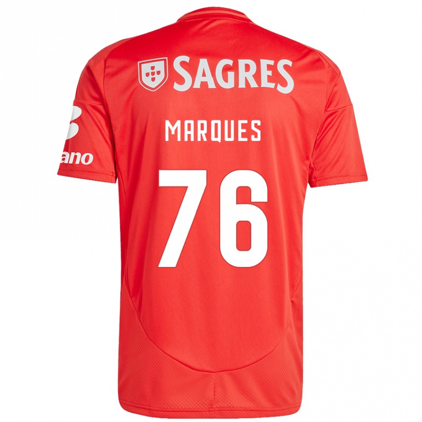 Homme Football Maillot Gustavo Marques #76 Rouge Blanc Tenues Domicile 2024/25