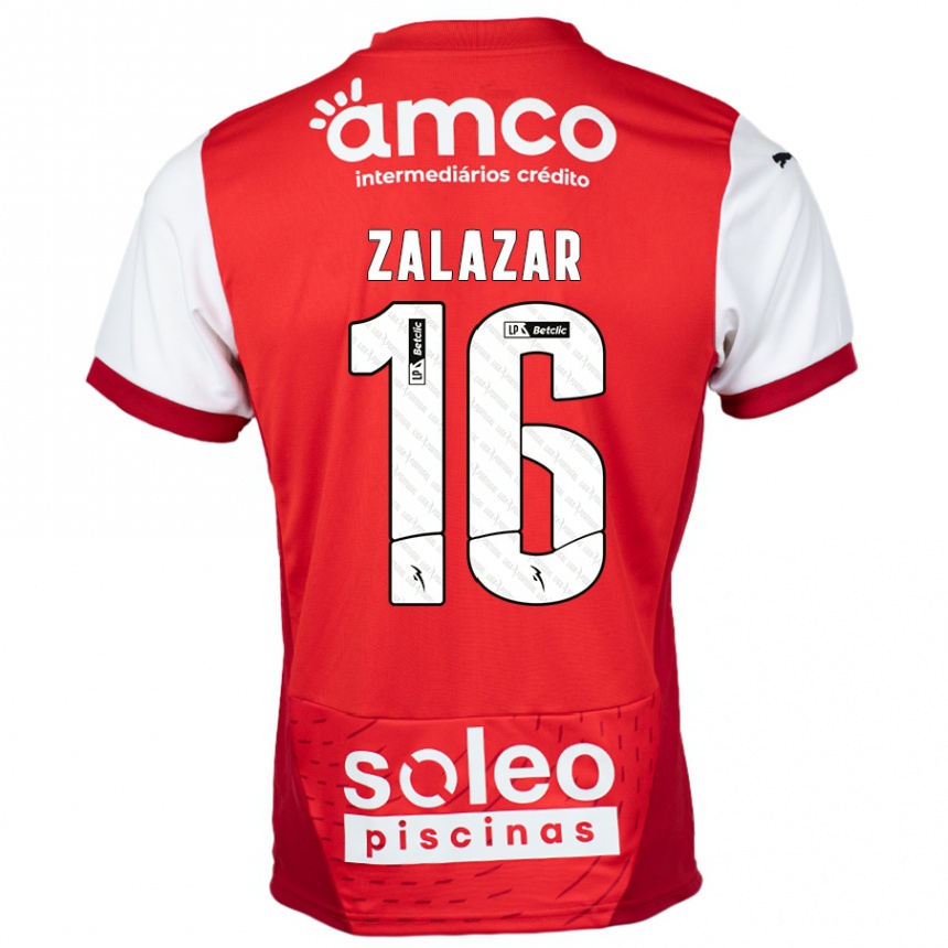 Homme Football Maillot Rodrigo Zalazar #16 Rouge Blanc Tenues Domicile 2024/25