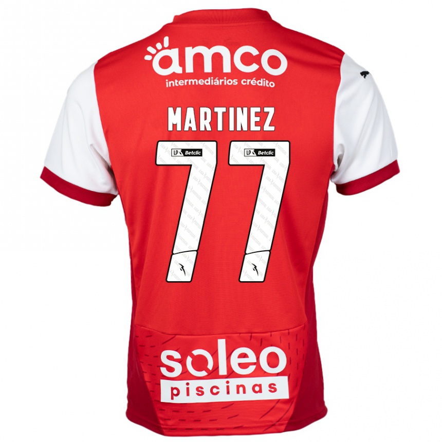 Homme Football Maillot Gabri Martínez #77 Rouge Blanc Tenues Domicile 2024/25