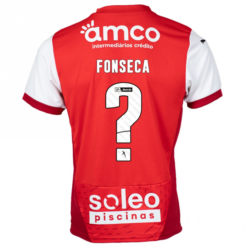 Homme Football Maillot Diogo Fonseca #0 Rouge Blanc Tenues Domicile 2024/25